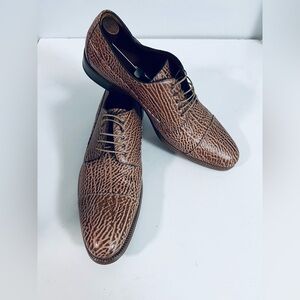 a.Testoni Men's Brown Leather Dress Shoes